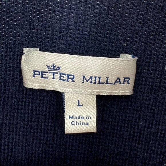 Peter Millar Crown Elite Zip Front Black/Navy Jacket Men's Size Large - Picture 4 of 8
